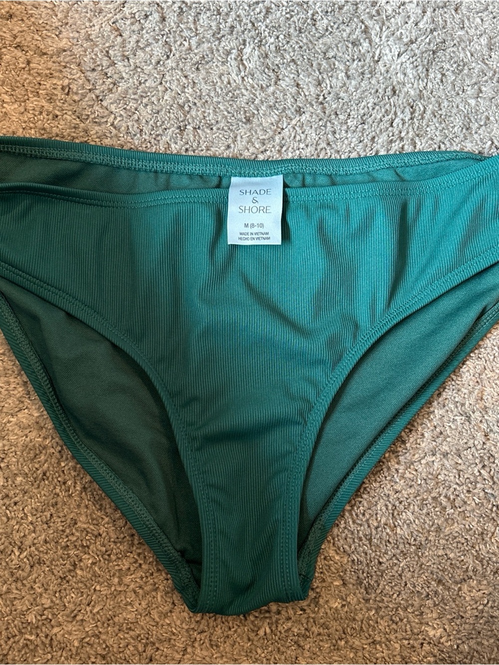 Shade & Shore Teal Ribbed Bikini Brief